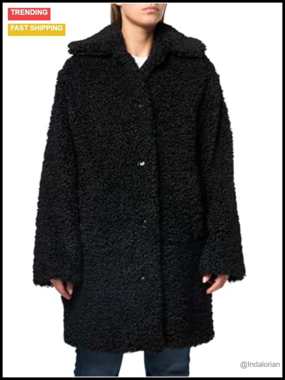 Faux Fur Throw Over Coat Furry Outerwear